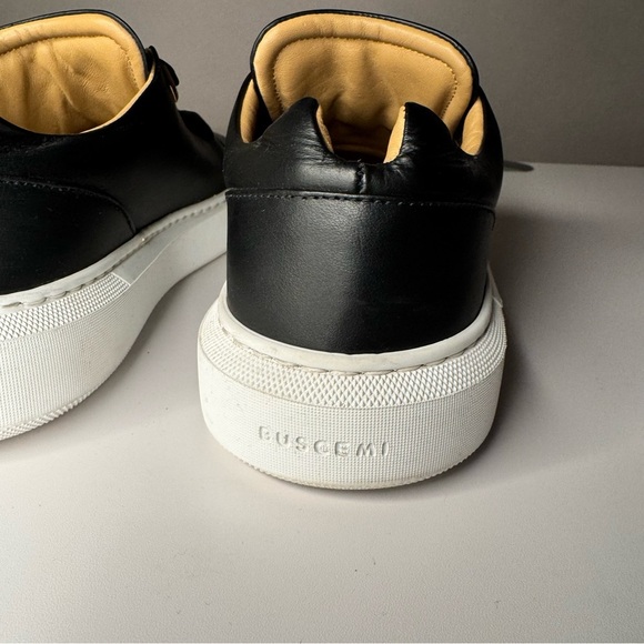 Buscemi Black Italian Leather White Sole Low Top Sneakers w/ Tan Lining Size 38 - Picture 9 of 16